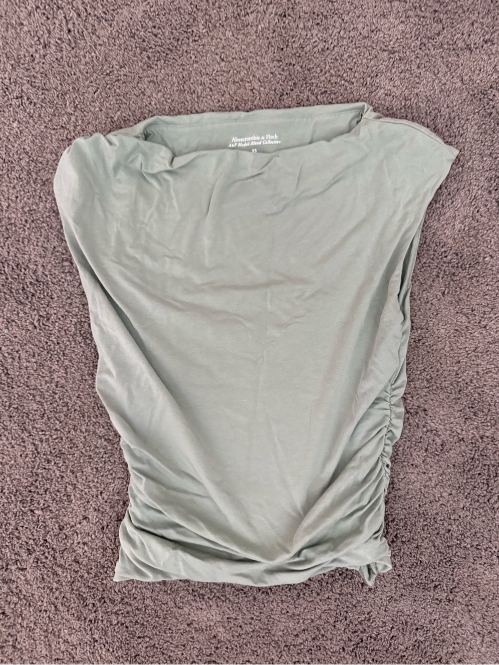 Abercrombie & Fitch Light Sage Green Ruched Side Tank